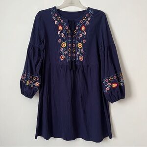 Women’s Size M Boho Embroidered Dress – Babydoll Style